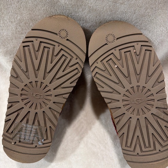 UGG Tasman Slippers Chestnut Suede Red Trim Lined Slip On Women 6 - Picture 3 of 6